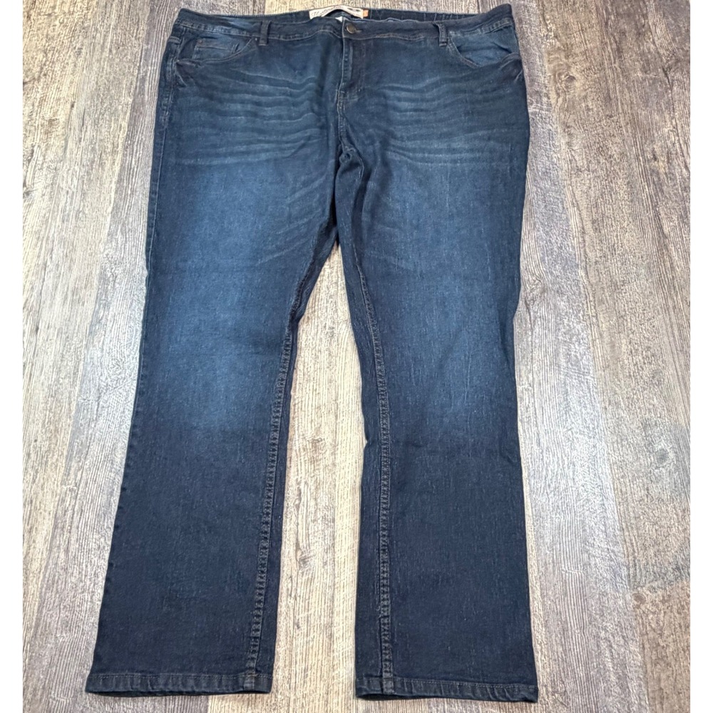 Huntington Beach Club Mens Regular Fit Stretch Denim Jeans Dark Wash 48x32